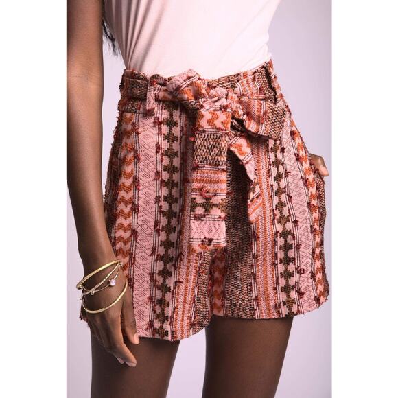 Anthropologie Eva Franco Mila Textured High Waisted Shorts Macedonia Size 8 - Picture 1 of 11